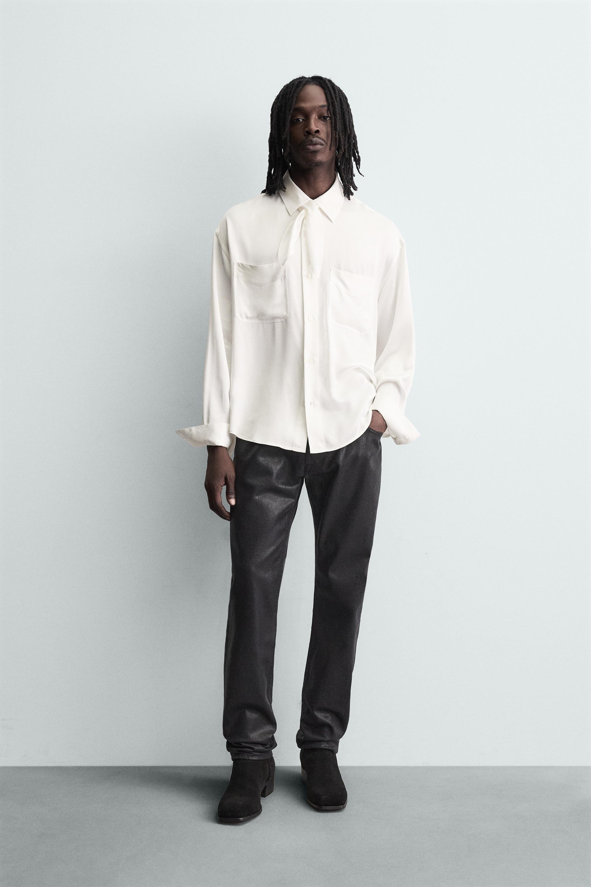 バンダナ付きフルイドシャツ - ホワイト | ZARA Japan / 日本