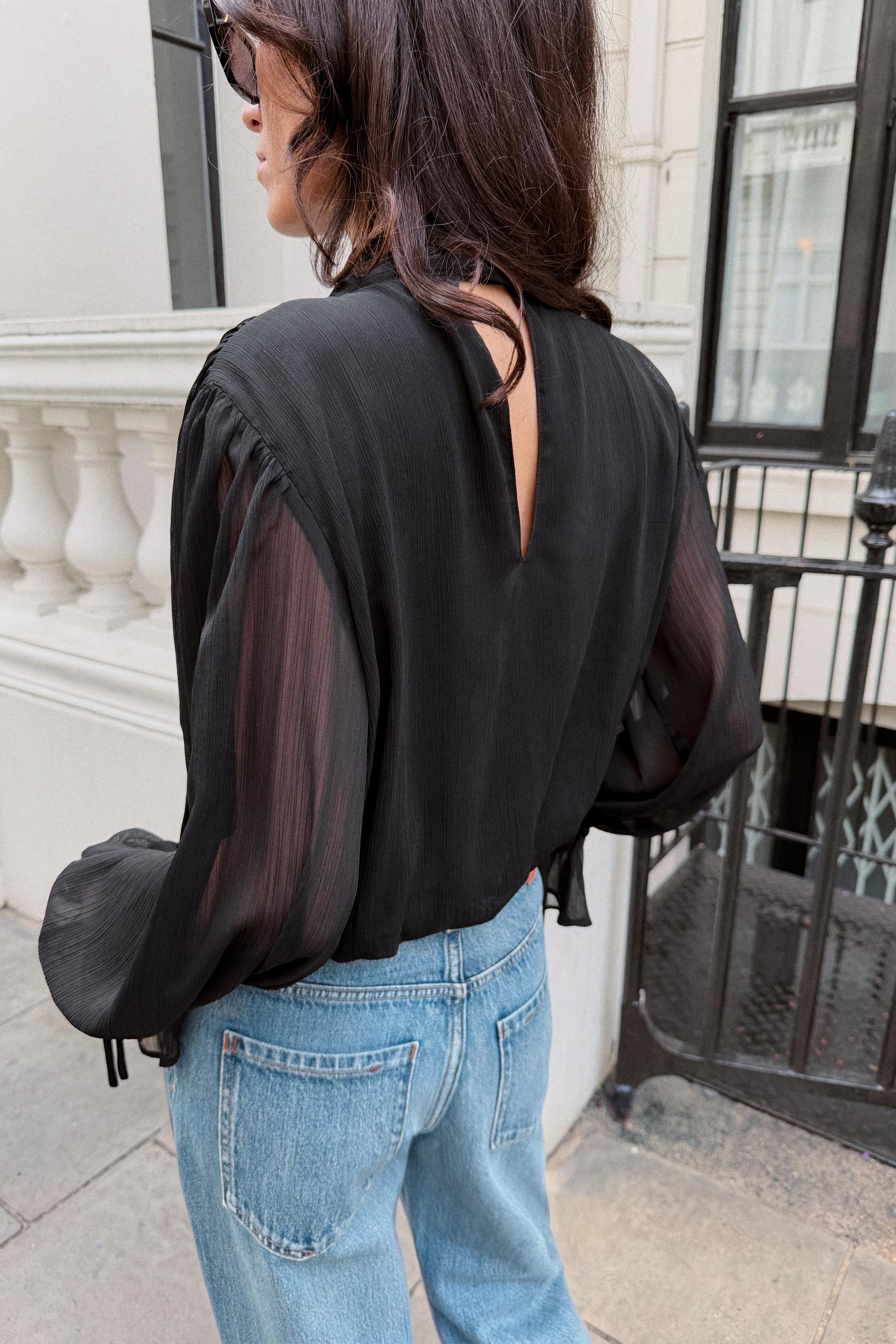 DRAPED BACK-TIE BODYSUIT