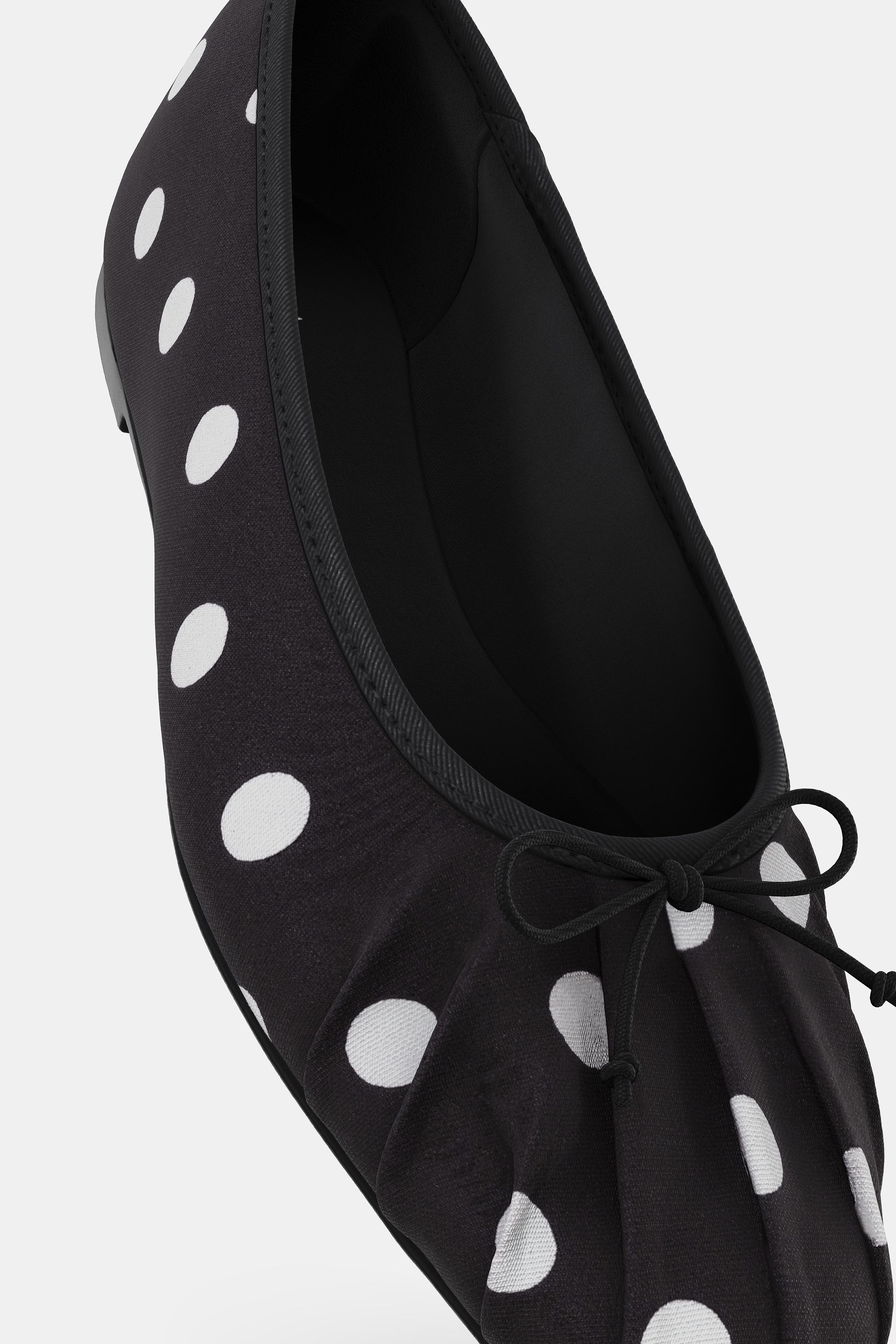 BALLERINE À POIS ET NŒUD - Noir de Zara