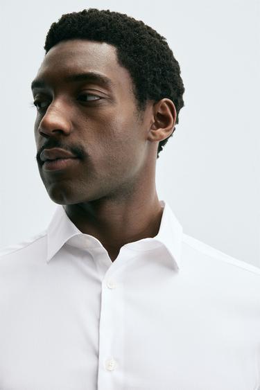 SLIM FIT SHIRT WITH CUFFLINKS - White by Zara - Image 5