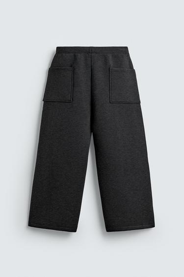 PANTALON EFFET NÉOPRÈNE COUPE LARGE - Gris foncé de Zara - Image 6