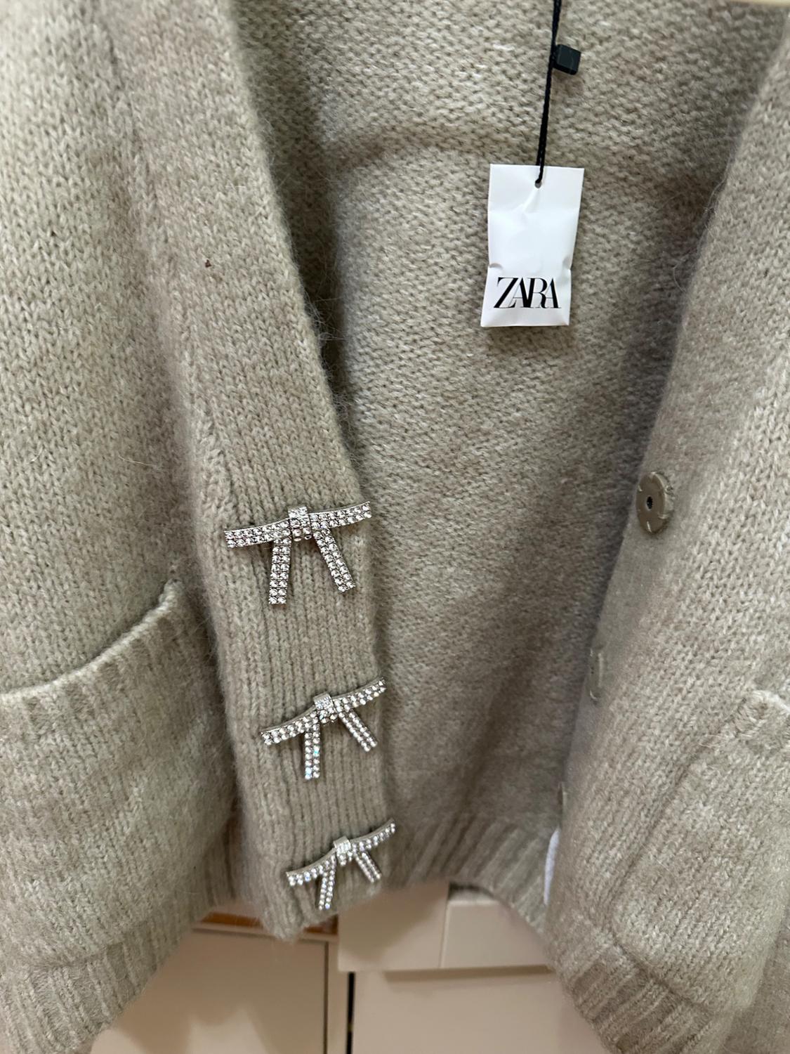 KNIT CARDIGAN WITH RHINESTONE BUTTONS - Image 3