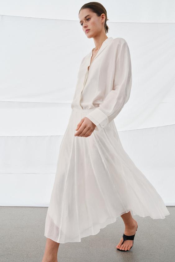 FLOWY COMBINATION SKIRT ZW COLLECTION from Zara - $79.90