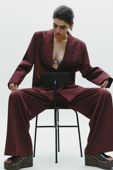 TROUSERS WITH DOUBLE PLEAT - Reddish by Zara - Image 3