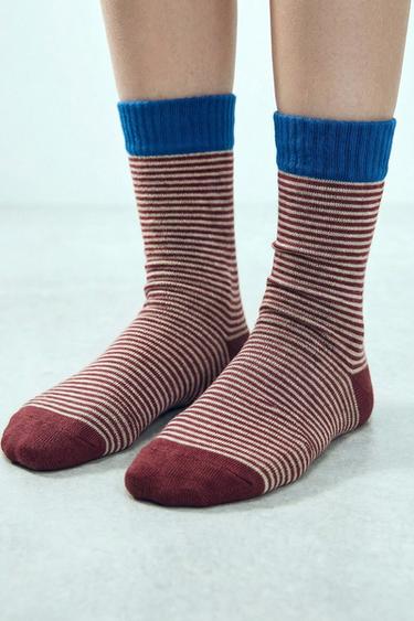 Zara TWO-PACK OF STRIPED SOCKS - Multicolored