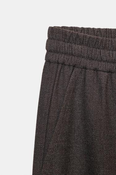 JOGGING TROUSERS WITH ELASTICATED CUFFS - Brown marl by Zara - Image 5