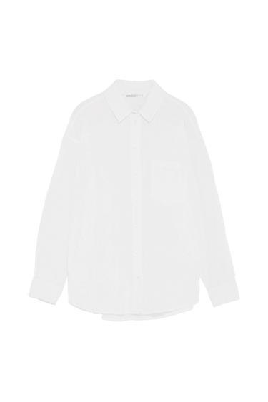 WRINKLED-EFFECT POPLIN SHIRT