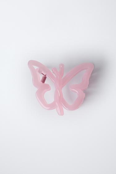 BUTTERFLY HAIR CLIP - Pink / White by Zara
