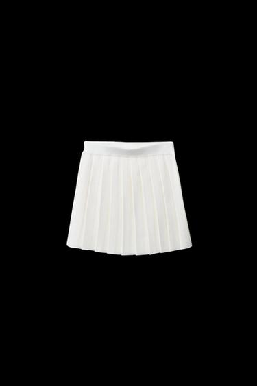 KNIT BOX PLEAT SKIRT - Beige by Zara