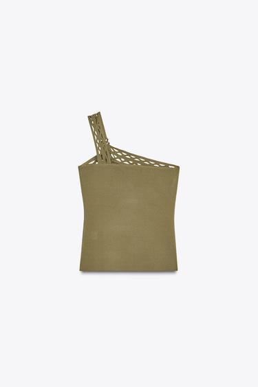 ASYMMETRIC KNIT TOP - Green by Zara - Image 5