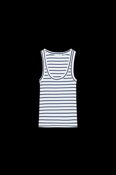TRÄGERTOP MIT RIB-MUSTER - Gestreift von Zara