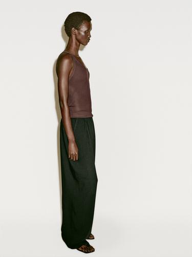 Zara 100% mulberry silk strappy top - Limited Edition - Chocolate