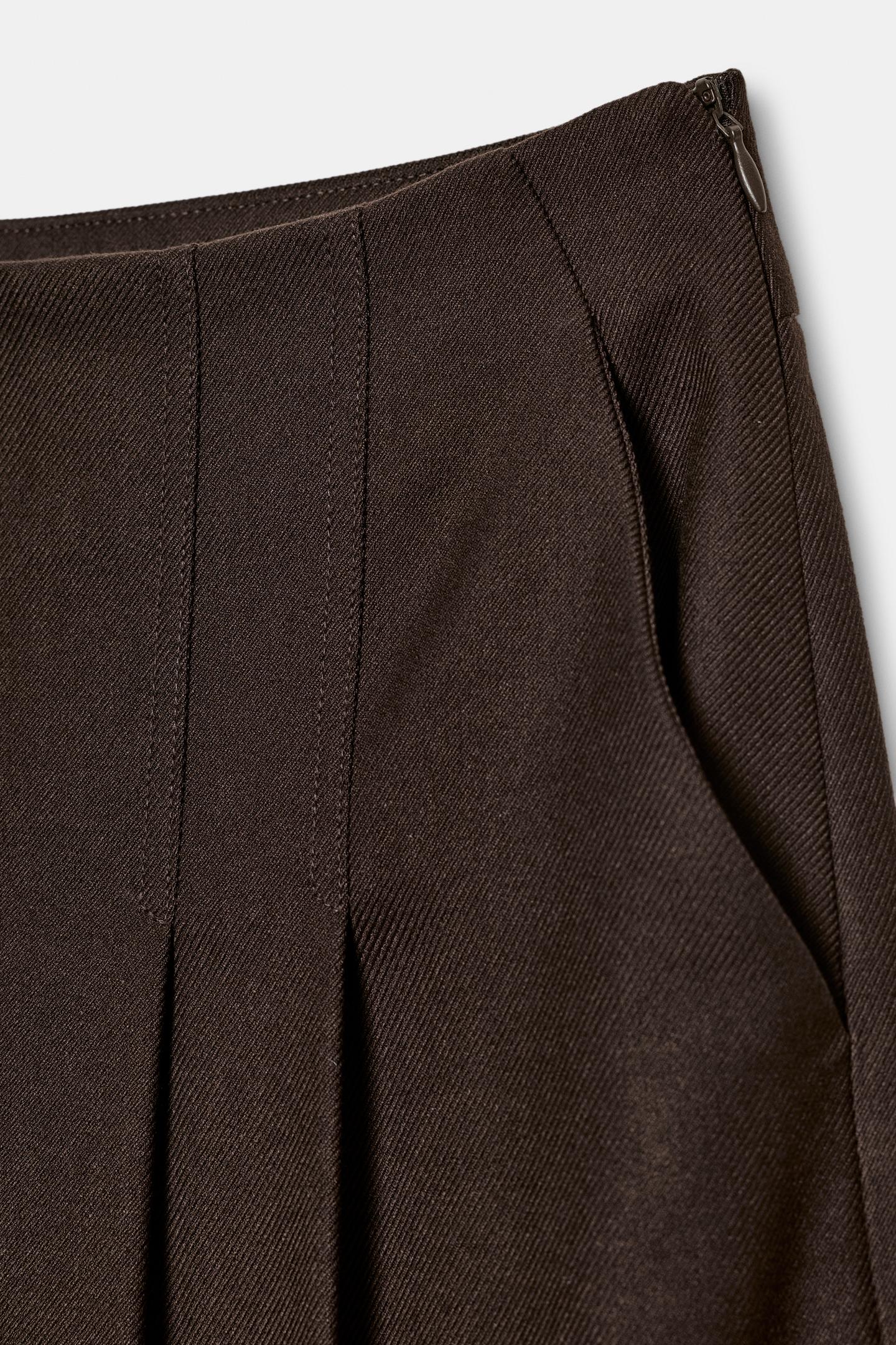 Шорты Zara Pleated Long Bermuda, цвет: Коричневый — фото 7