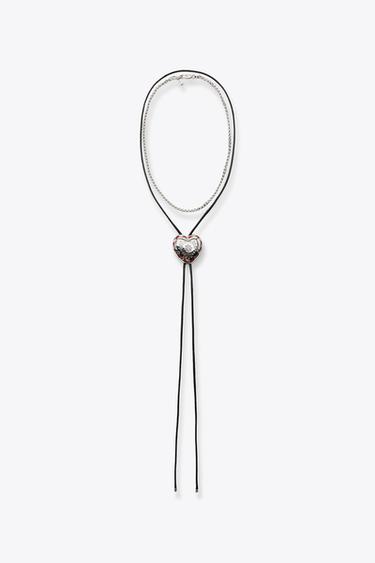 Zara PACK OF HEART NECKLACES - Silver