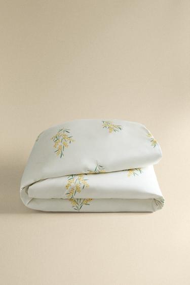 MIMOSA PRINT SATEEN DUVET COVER - Oyster-white by Zara - Image 4