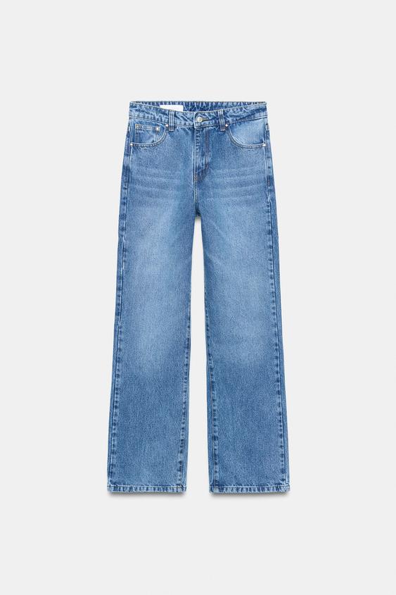 JEANS ZW COLLECTION CURVED STRAIGHT TIRO MEDIO - Azul de Zara - Imagen 0