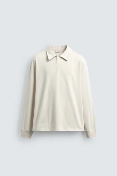 بولو فيت عادي - أبيض مكسور الخاص بـ Zara