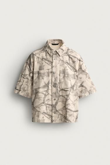 ABSTRACT PRINT BOXY FIT OVERSHIRT - Printed by Zara