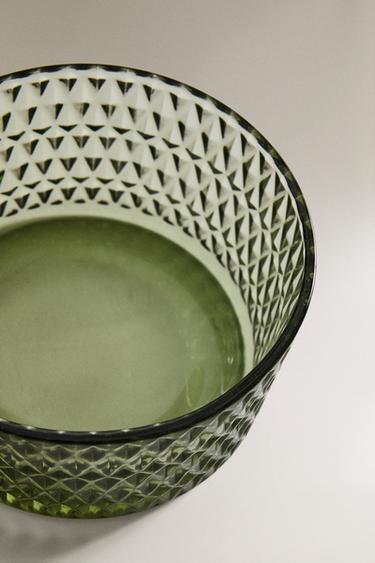 BOL EN VERRE AVEC RELIEF - Vert de Zara - Image 2