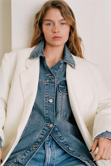VESTE OVERSIZE À BOUTONNAGE CROISÉ - Beige clair de Zara - Image 3