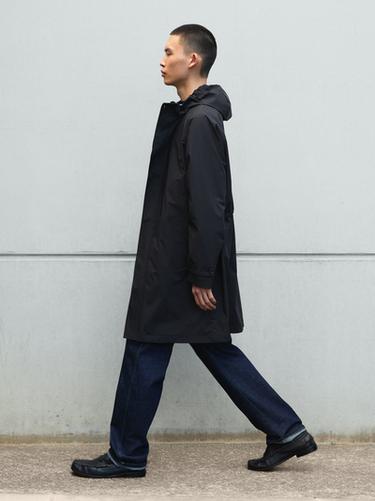 Zara Long hooded parka - Navy blue