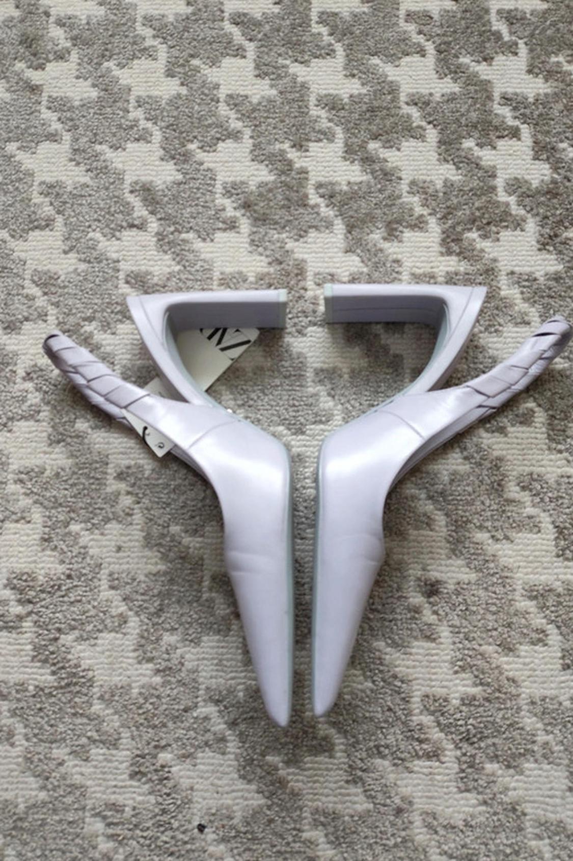 LEATHER BACKLESS HIGH HEEL SHOES - Image 4