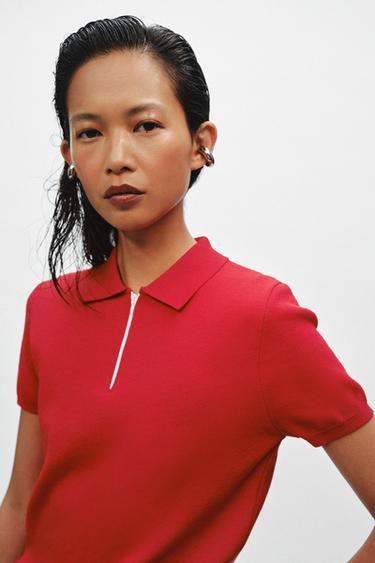 Zara LUKUGA KOOTUD POLOSÄRK - Punane