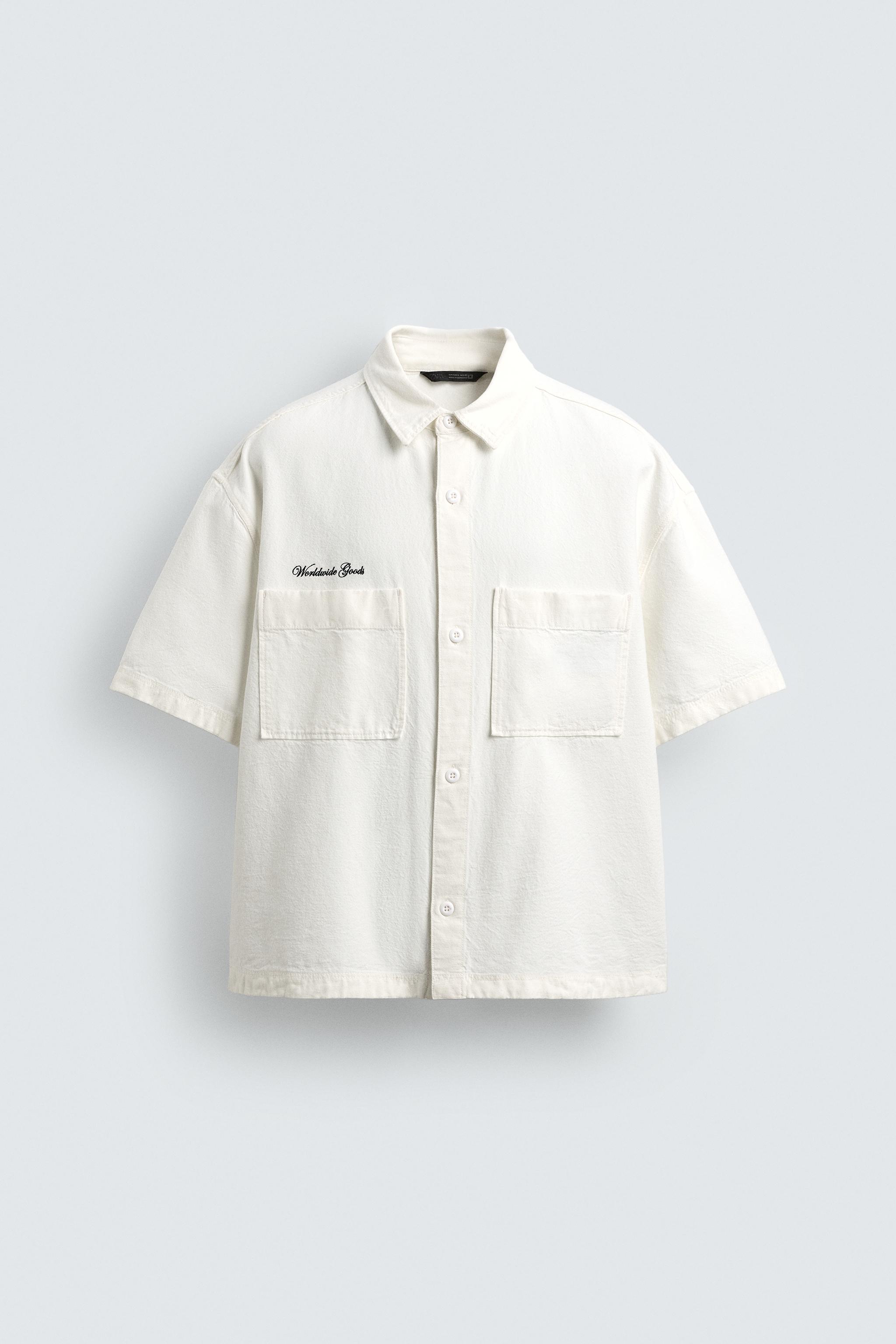 RELAXED FIT SHIRT WITH COMBINED EMBROIDERED PATCHES