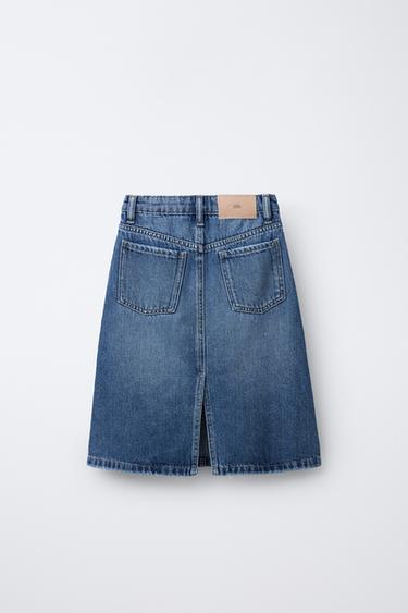 JUPE MIDI EN DENIM - Bleu de Zara - Image 1