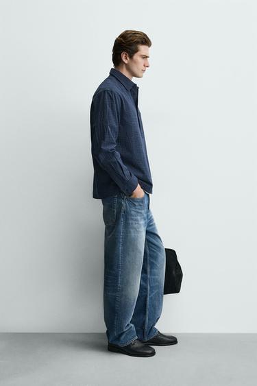 REGULAR FIT CHECK POLO SHIRT - Blue by Zara - Image 3