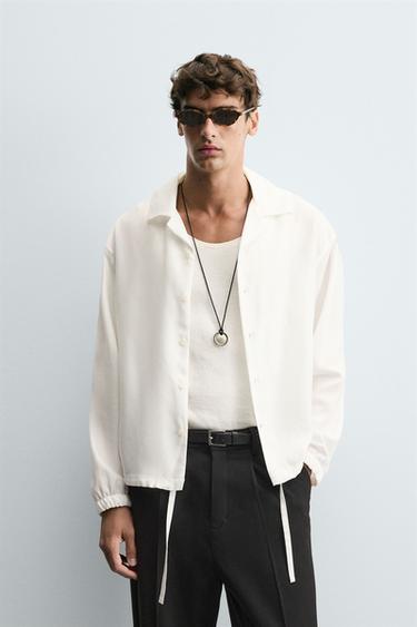 CAMISA FLUIDA RELAXED FIT - Blanco roto de Zara