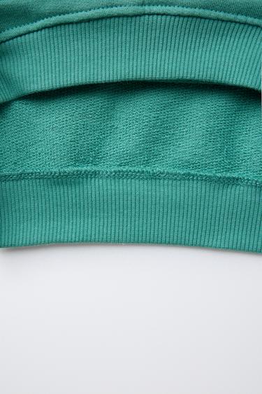 RAISED PRINT SWEATSHIRT - Mid-green by Zara - Image 3
