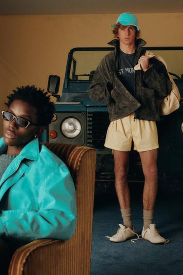 KOŽENÁ BUNDA RELAXED FIT Z BROUŠENÉ KŮŽE LIMITED EDITION - Šedá od Zara