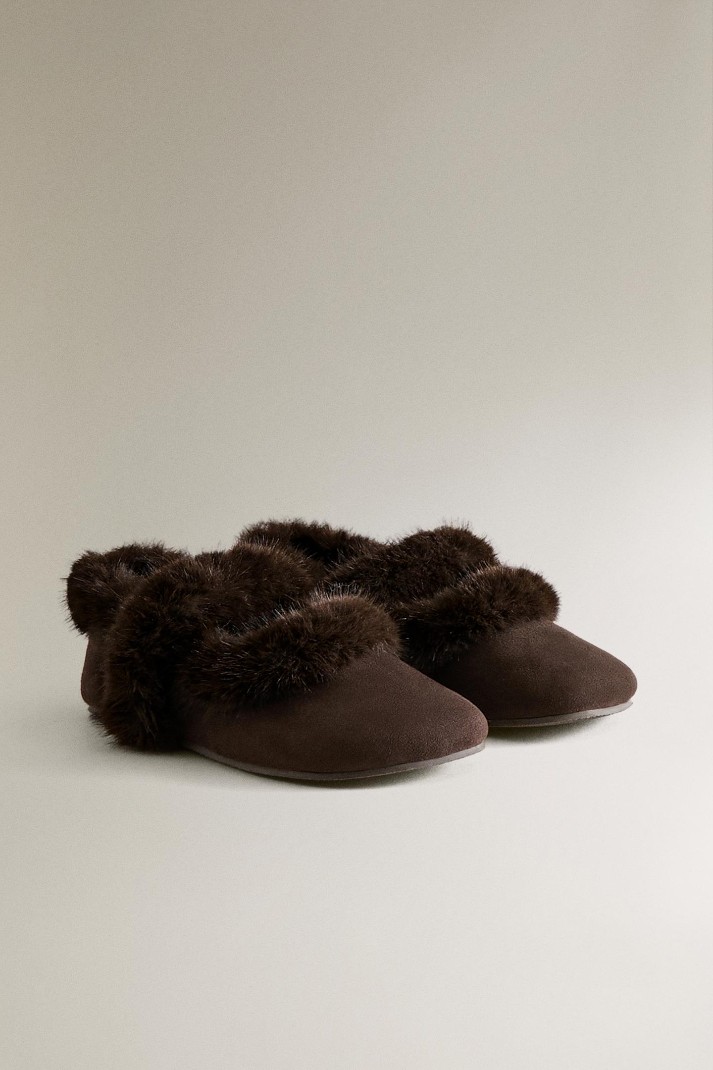 Детские балетки Zara Warm Ballet Flats, цвет: Коричневый — фото 2
