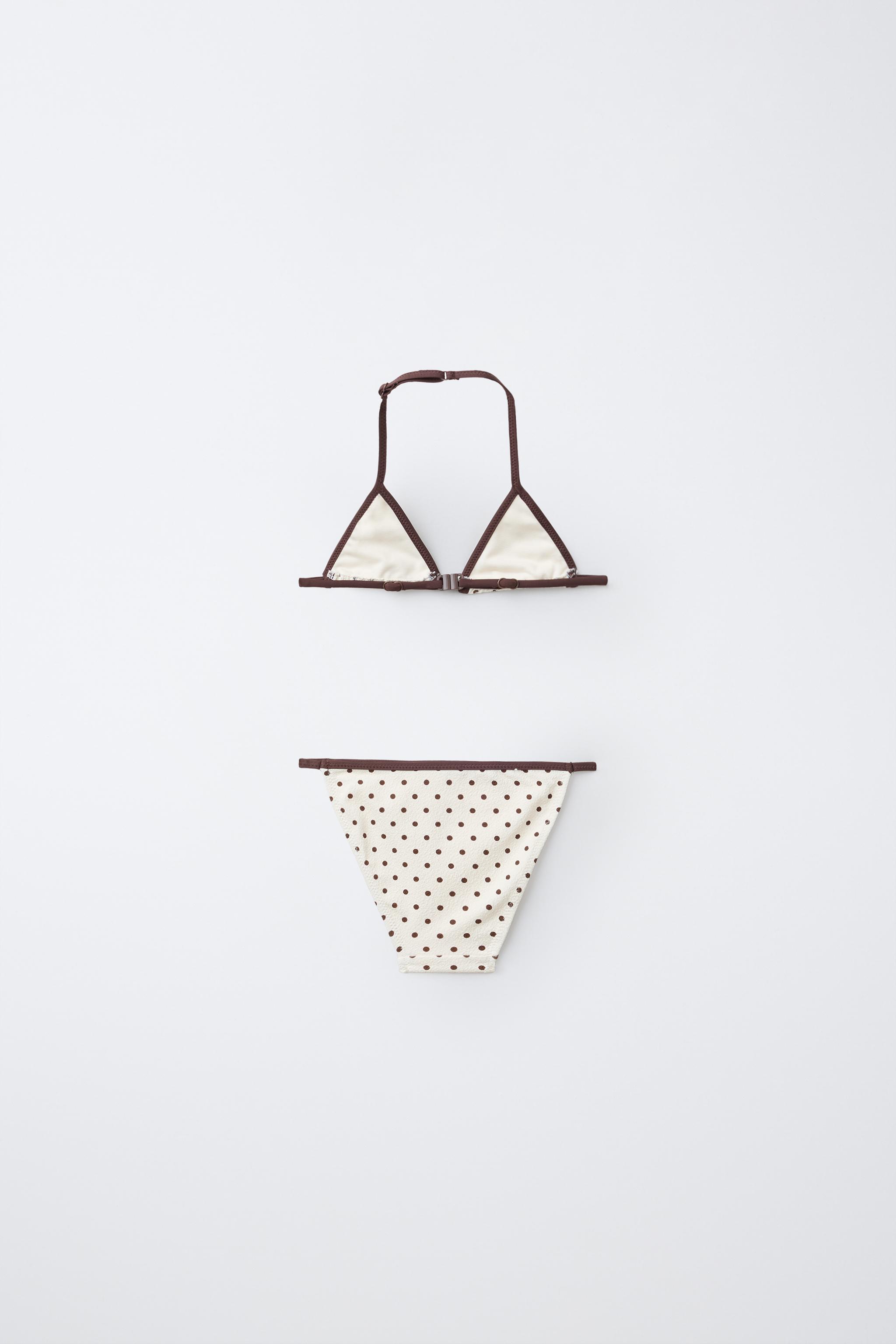 6-14 ANS/ BIKINI TRIANGLE TEXTURE À POIS