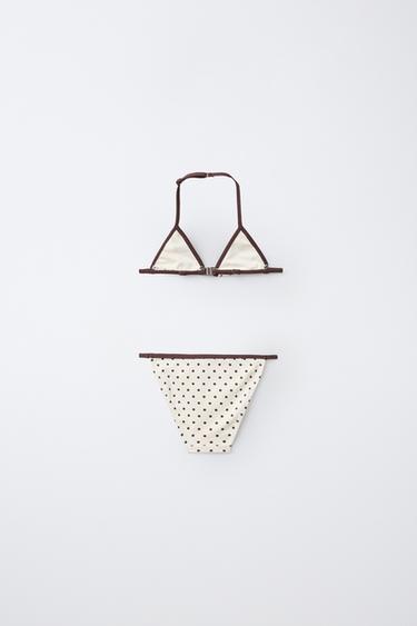 6-14 ANS/ BIKINI TRIANGLE TEXTURE À POIS - Écru de Zara - Image 1
