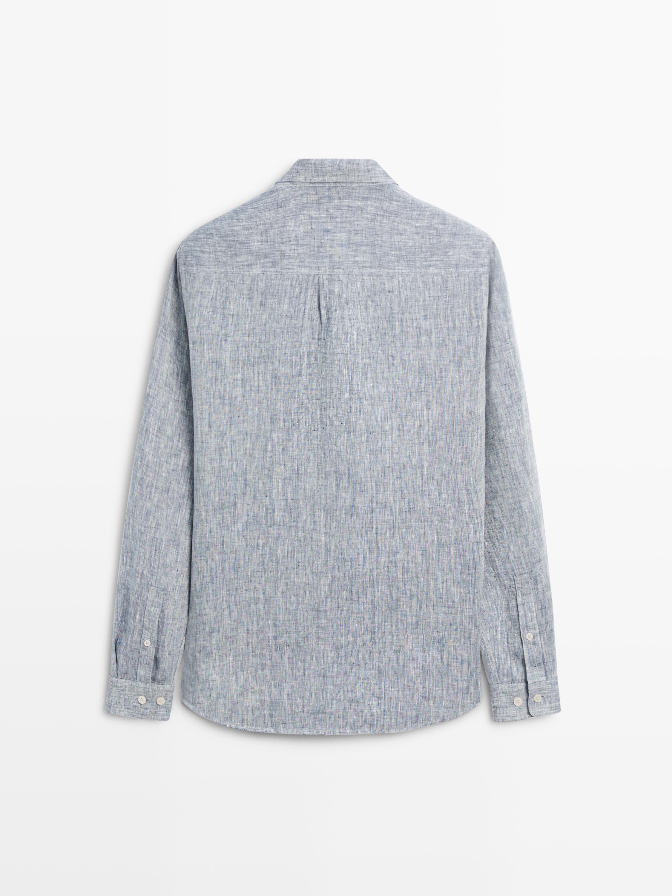 Chemise regular fit poche lin