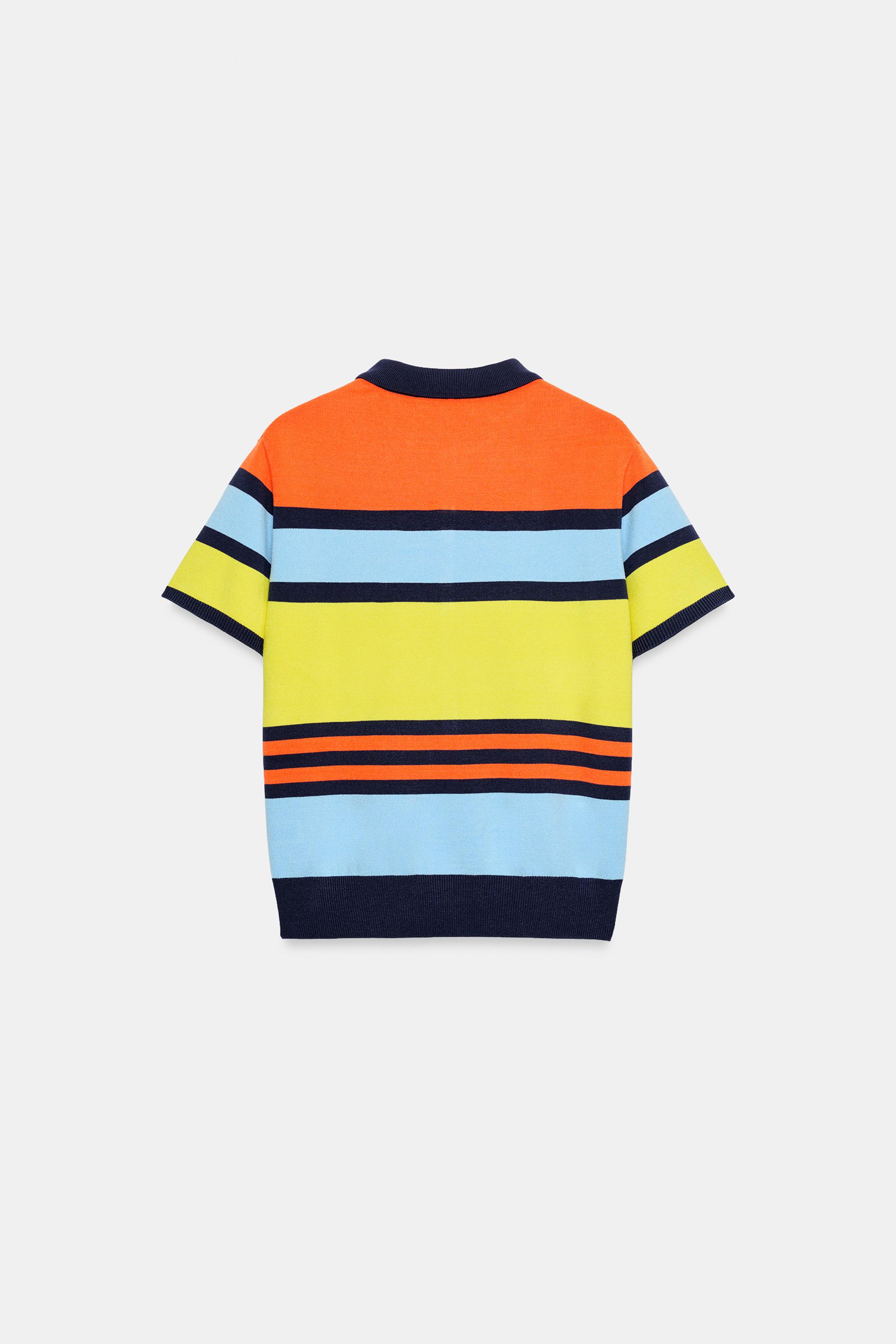 Zara Çizgili Triko Polo görsel 8