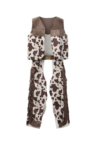 DÉGUISEMENT COWBOY À IMPRIMÉ ANIMALIER ET FRANGES - Marron de Zara