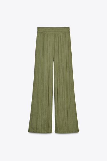 PANTALÓN FLUIDO ANCHO - Khaki de Zara