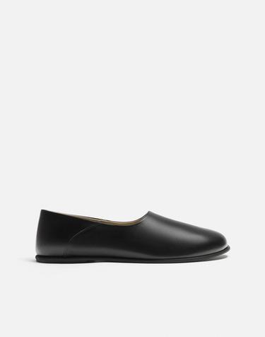 Zara FLAT LEATHER SHOES - Black