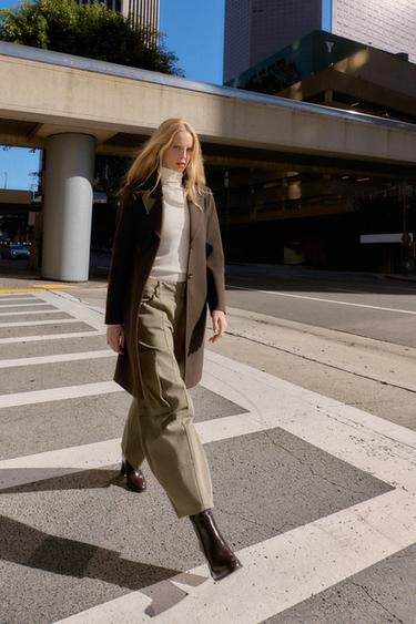 SOFT SHOULDER PAD COAT - Brown by Zara