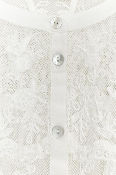 ZW COLLECTION EMBROIDERED SHIRT - Blanc de Zara - Image 8