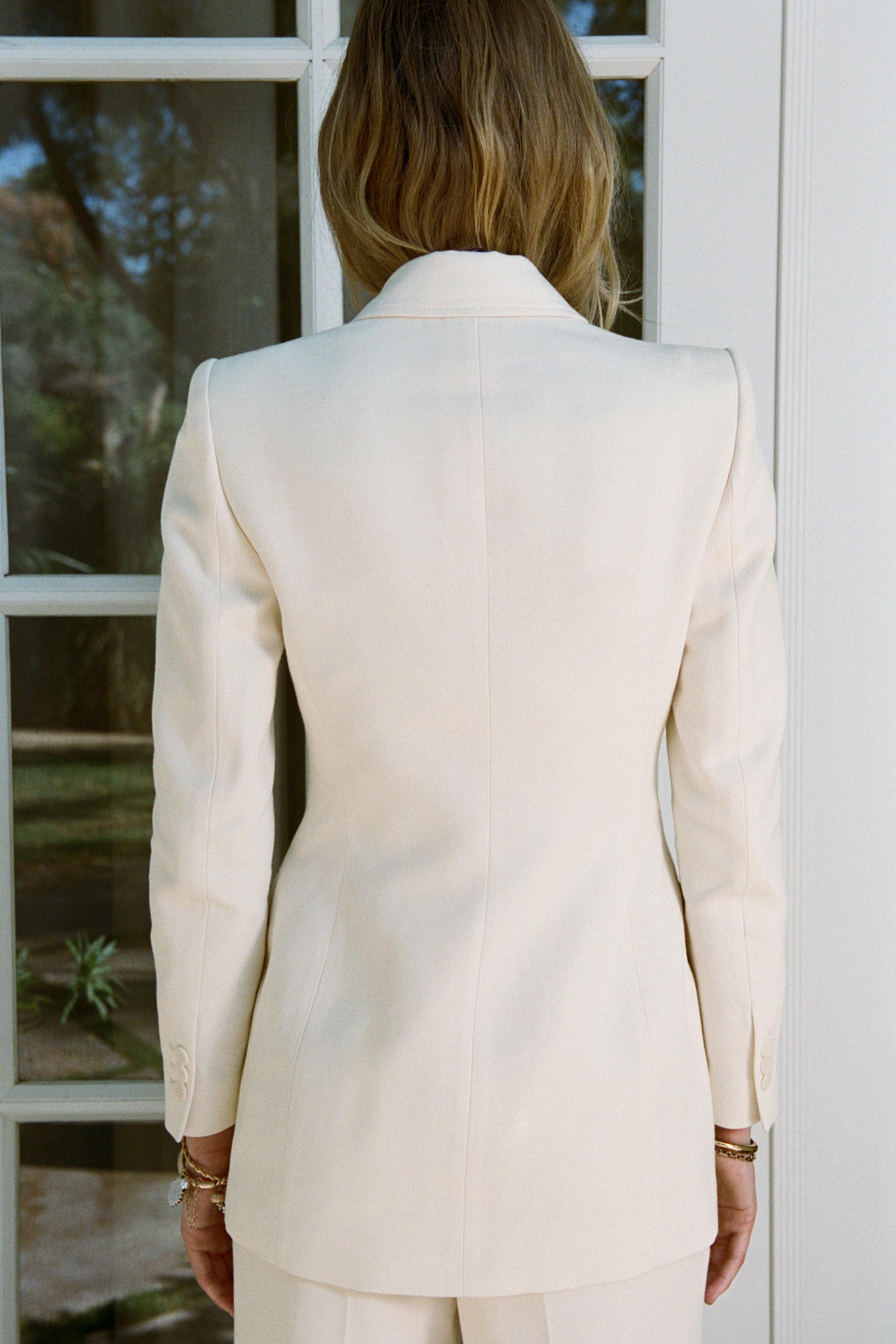 DOUBLE BREASTED LONG BLAZER - Ecru | ZARA United States