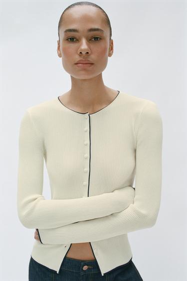 CHAQUETA VIVO CONTRASTE - Crudo de Zara