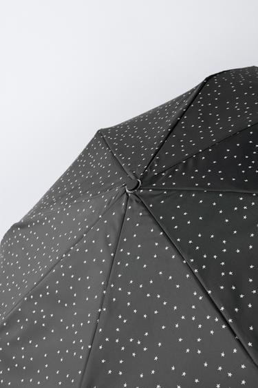 STAR PRINT FOLDING UMBRELLA - Anthracite grey by Zara - Image 2