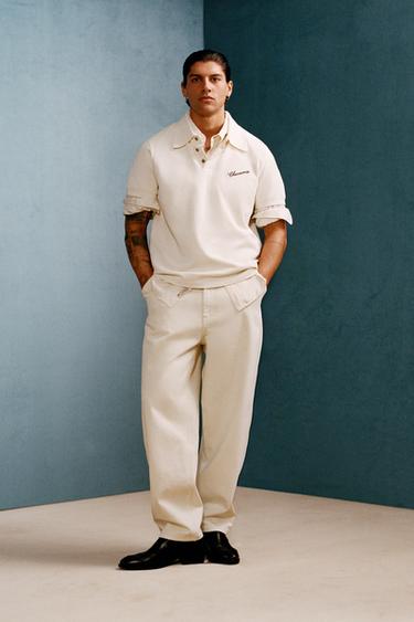 WILLY CHAVARRIA X ZARA 슬림핏 폴로셔츠 - Zara의 스크래치 화이트 - 이미지 0