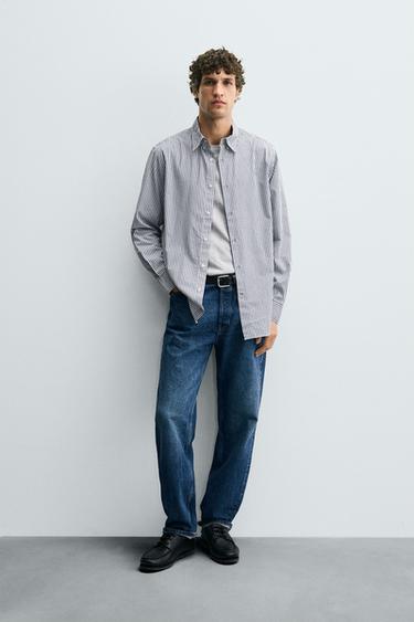 HEMD REGULAR FIT GESTREIFT - Dunkles Marineblau von Zara - Bild 0