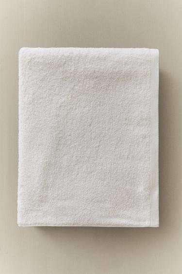 PLAIN COTTON TERRY BATH TOWEL (500 GXM²) - White by Zara - Image 6