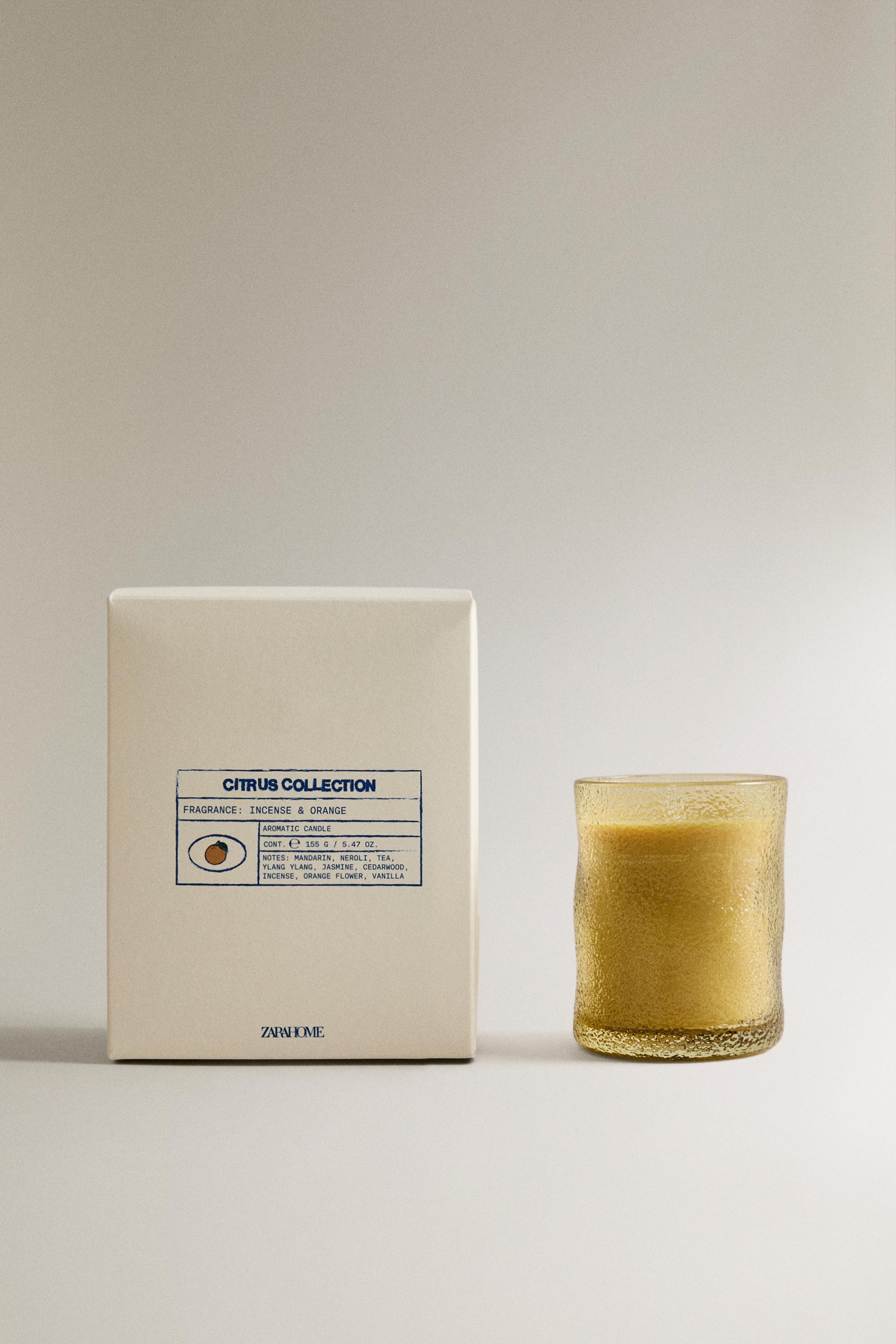 (155 G) INCENSE & ORANGE SCENTED CANDLE